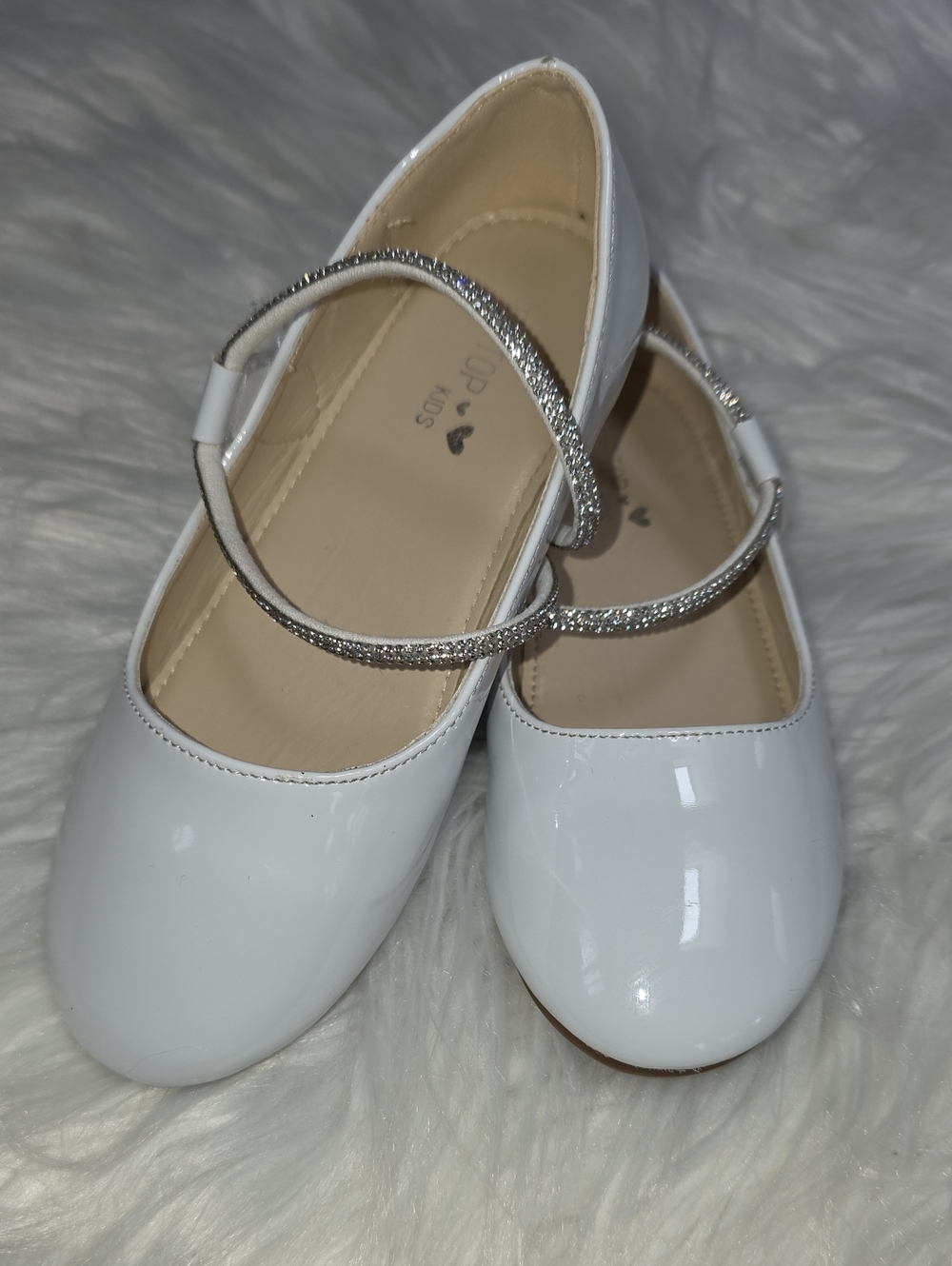 Tip Top Girls White Patent Mary Jane with Sparkling Strap